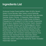 Anua Heartleaf Quercetinol Cleansing Foam full ingredients list with Heartleaf extract 33.32%, BHA, Hyaluronic Acid, Quercetin, and soothing botanicals.