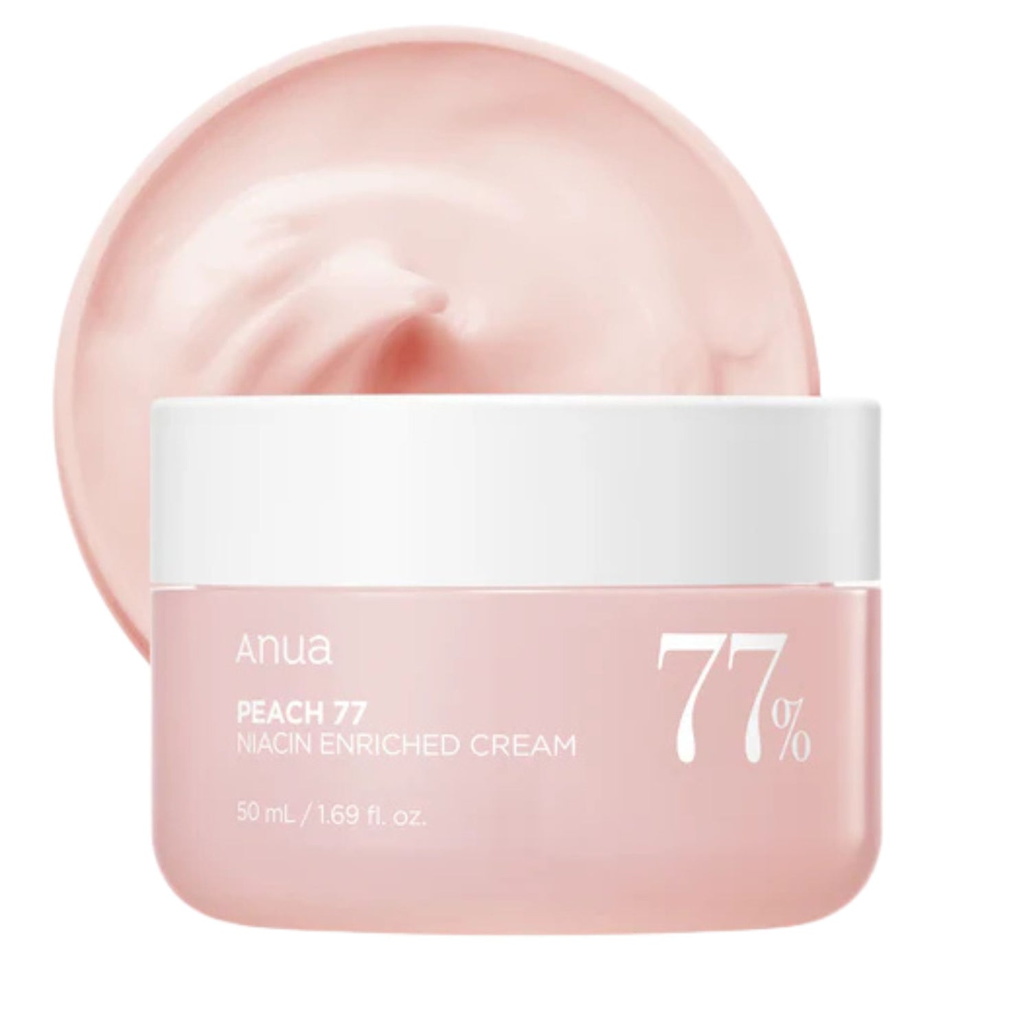Anua Peach 77 Niacin Enriched Cream 50ml – lightweight K-beauty moisturizer with peach extract and niacinamide for glowing, bouncy, hydrated skin.