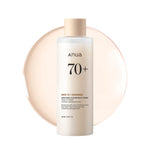 Anua Rice 70 Glow Milky Toner product photo with creamy texture background – Korean toner for brightening, hydration, and strengthening skin barrier