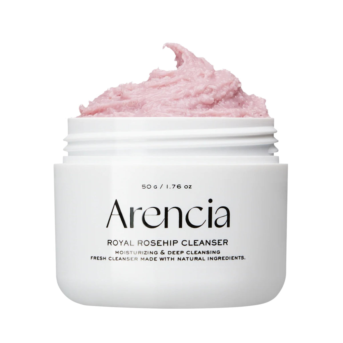 Arencia Royal Rosehip Cleanser jar – moisturizing and deep cleansing vegan face wash made with natural ingredients