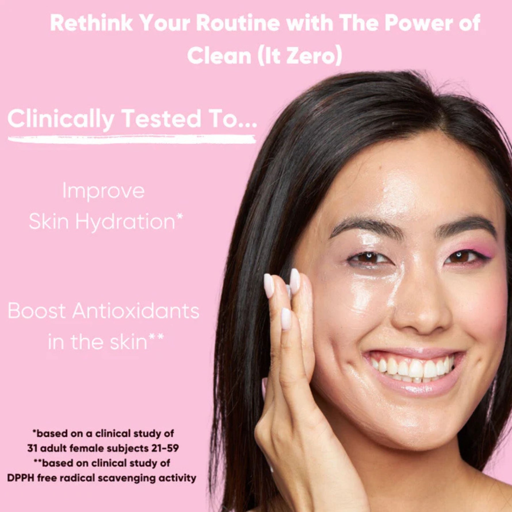 Model applying Banila Co Clean It Zero Balm – clinically proven to improve skin hydration and antioxidant levels