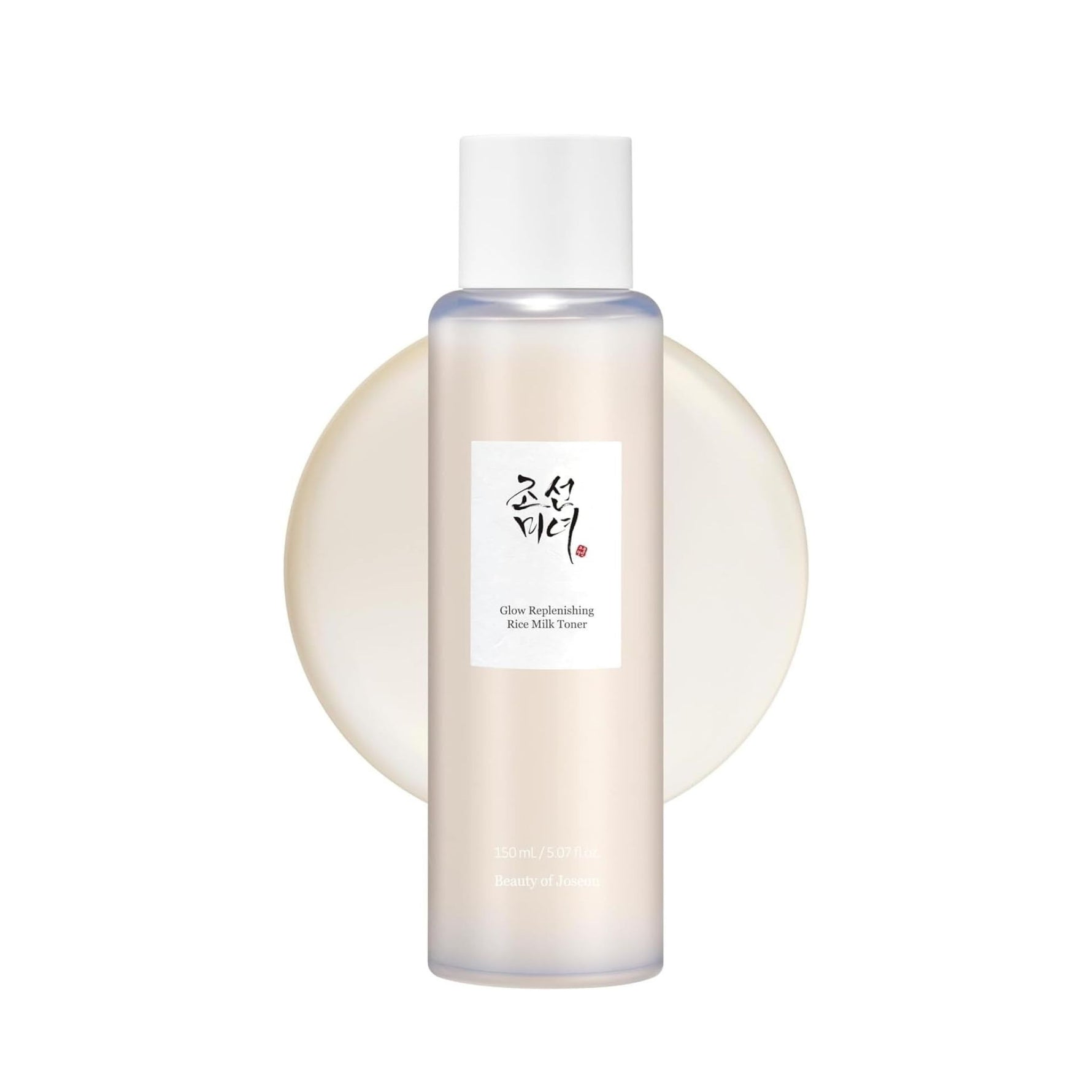 Beauty of Joseon Glow Replenishing Rice Milk Toner bottle with creamy toner texture, hydrating Korean skincare for radiant and nourished skin.
