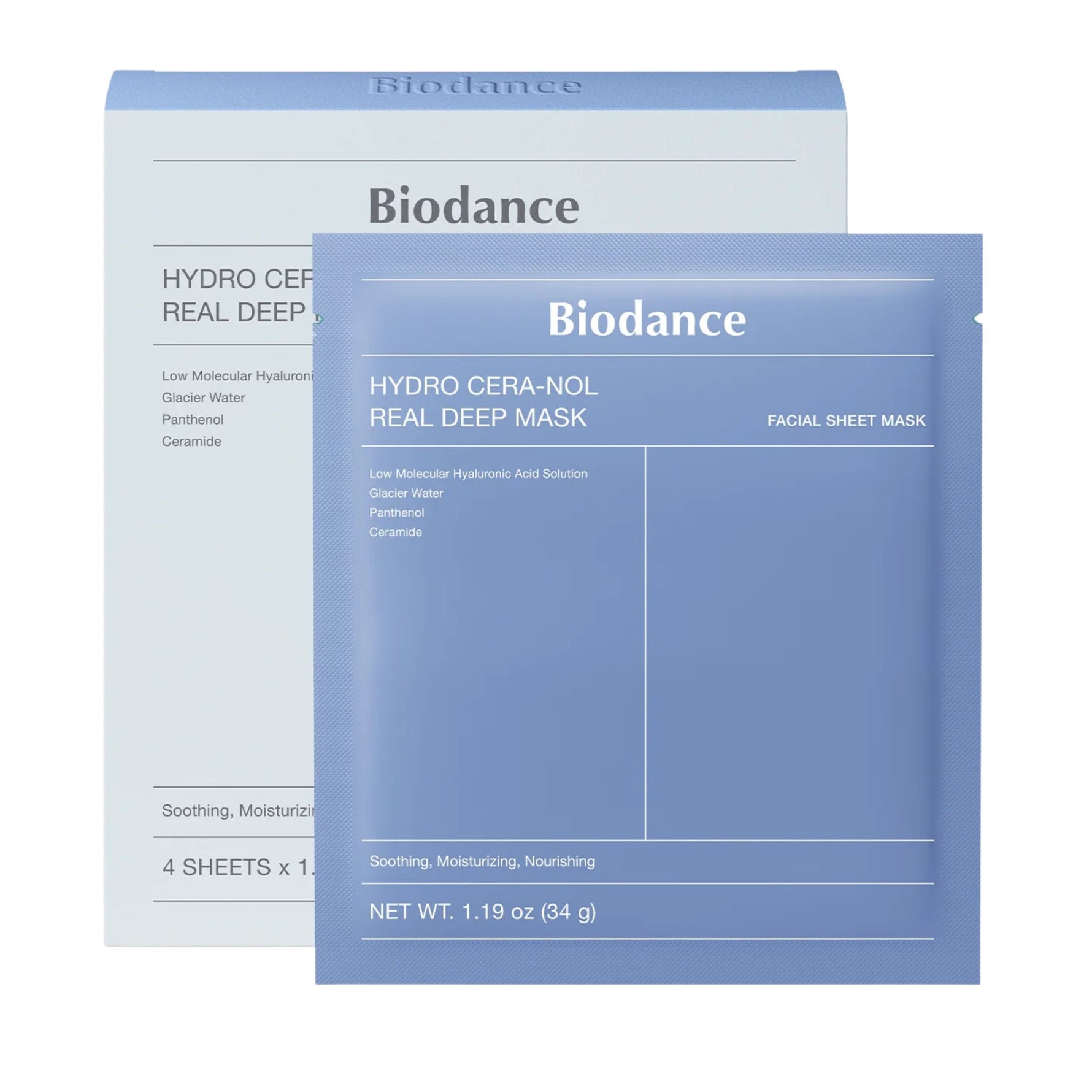 Biodance Hydro Cera-Nol Real Deep Mask – soothing and moisturizing facial sheet mask with ceramide, panthenol, and glacier water