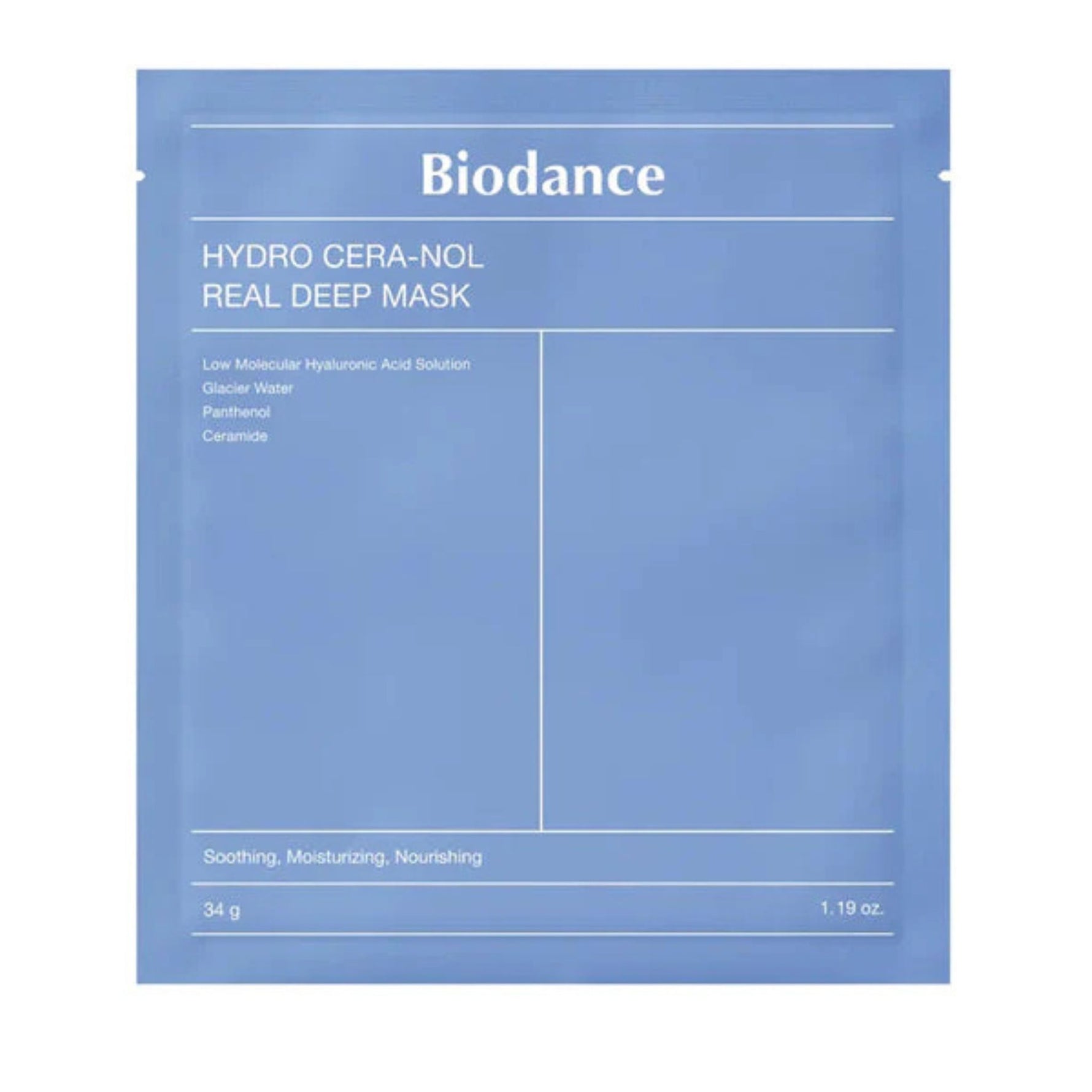 Biodance Hydro Cera-Nol Real Deep Mask – hydrating sheet mask for nourishing and restoring skin barrier