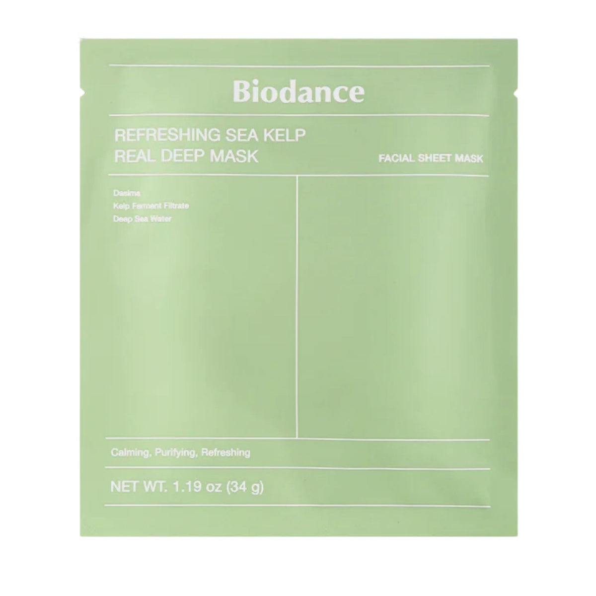 Biodance Refreshing Sea Kelp Real Deep Mask – soothing Korean face mask for oily and acne-prone skin”