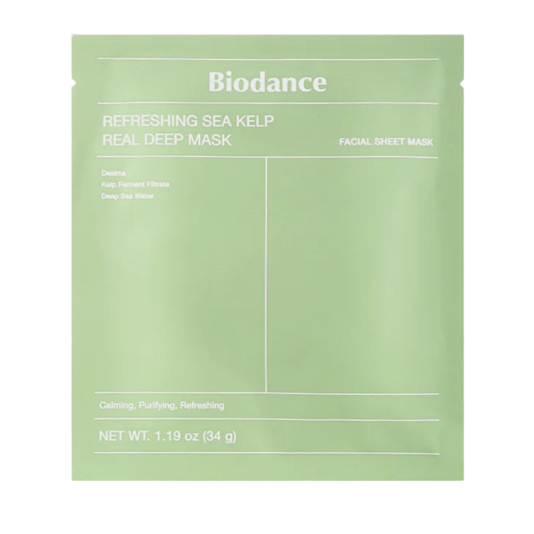 Biodance Refreshing Sea Kelp Real Deep Mask – soothing Korean face mask for oily and acne-prone skin”
