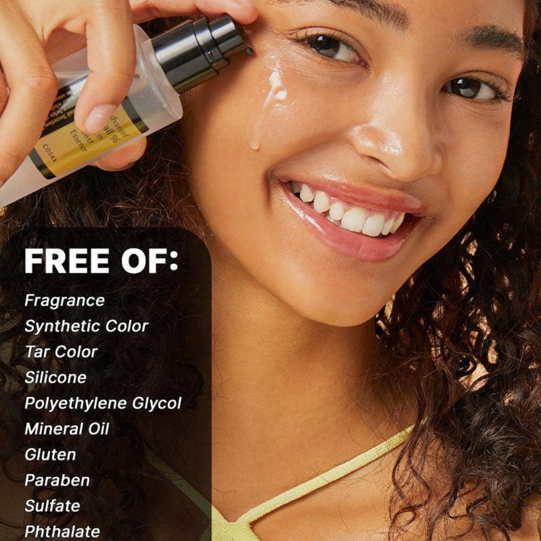 COSRX Advanced Snail 96 Mucin Power Essence – fragrance-free Korean essence free of parabens, sulfates, mineral oil, silicone, and gluten.