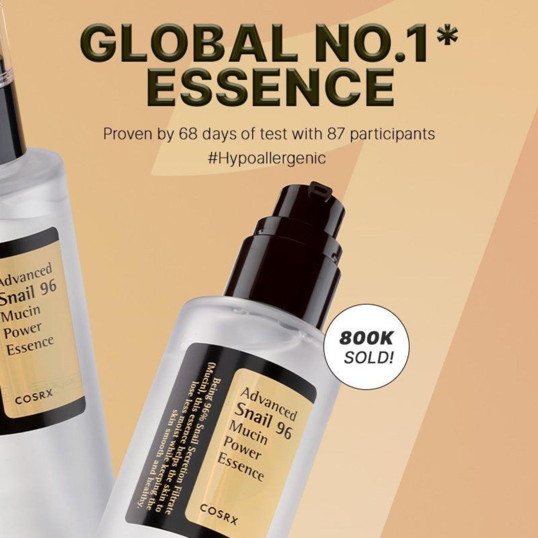 COSRX Advanced Snail 96 Mucin Power Essence – best-selling Korean snail mucin essence, hypoallergenic, globally popular with proven results.