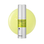 Celimax The Vita-A Retinol Shot Tightening Serum 30ml bottle with 0.1% retinol and 9 peptide complex on yellow serum texture