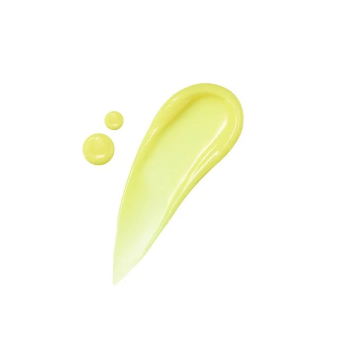 Close-up of Celimax Retinal Shot Tightening Booster smooth pale yellow texture swatch and drops