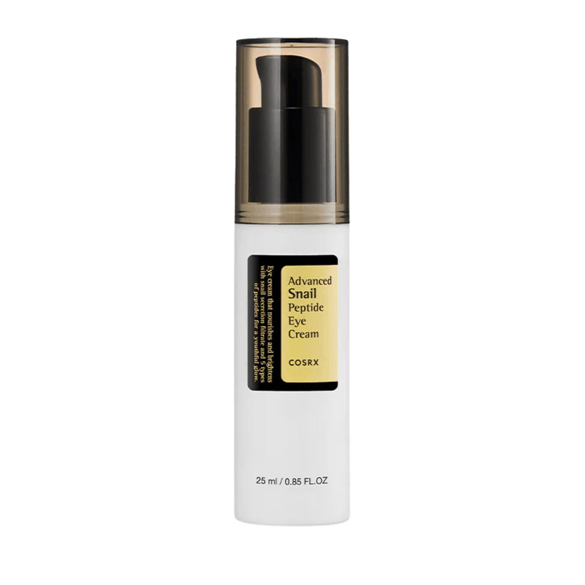 COSRX Advanced Snail Peptide Eye Cream – brightening and anti-aging eye cream with snail mucin and peptides in 25 ml pump bottle
