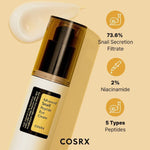 COSRX Advanced Snail Peptide Eye Cream with 73.6% snail secretion filtrate, niacinamide, and five peptides for youthful, radiant eyes