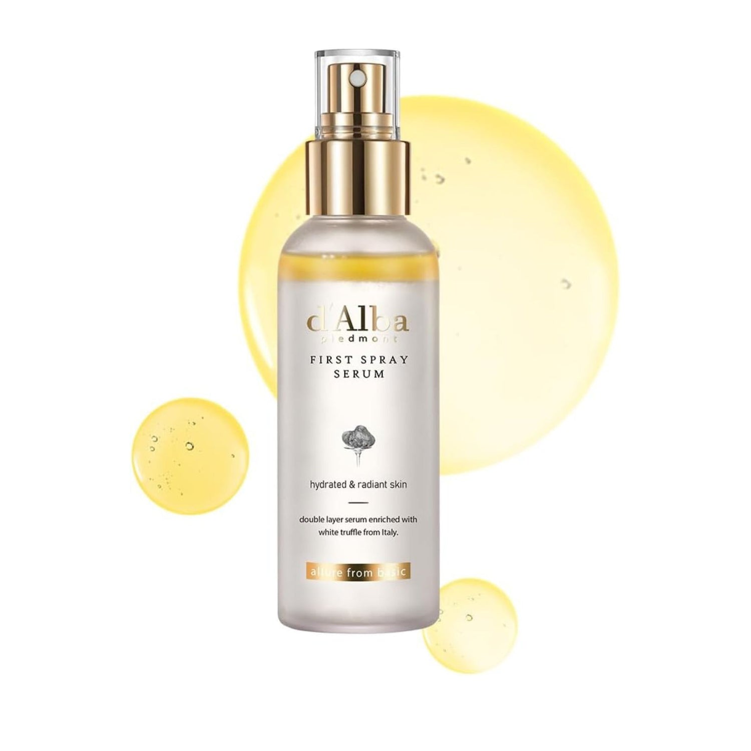 d’Alba Piedmont First Spray Serum — luxury K-beauty face mist with Italian white truffle for bright and moisturized skin