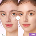 Before and after results with Eqqualberry Purple PDRN Pore Minimizing Serum — visibly reduced pores, smoother and brighter complexion