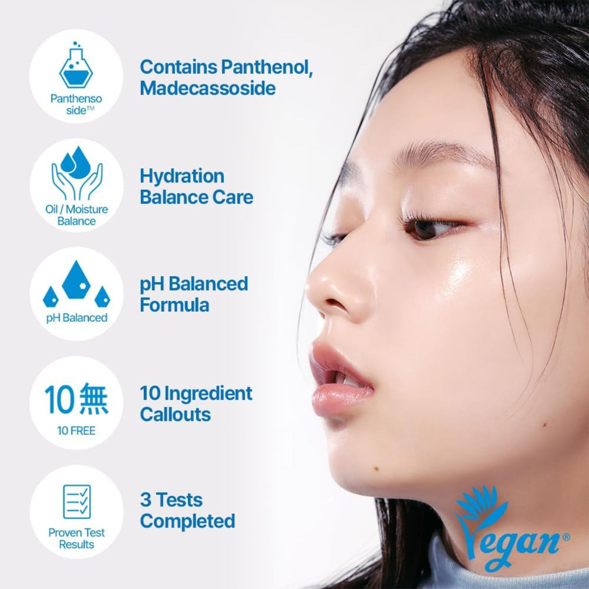 Etude House Soon Jung 2x Barrier Intensive Cream benefits chart with Panthenol, Madecassoside, hydration balance, pH balanced vegan formula