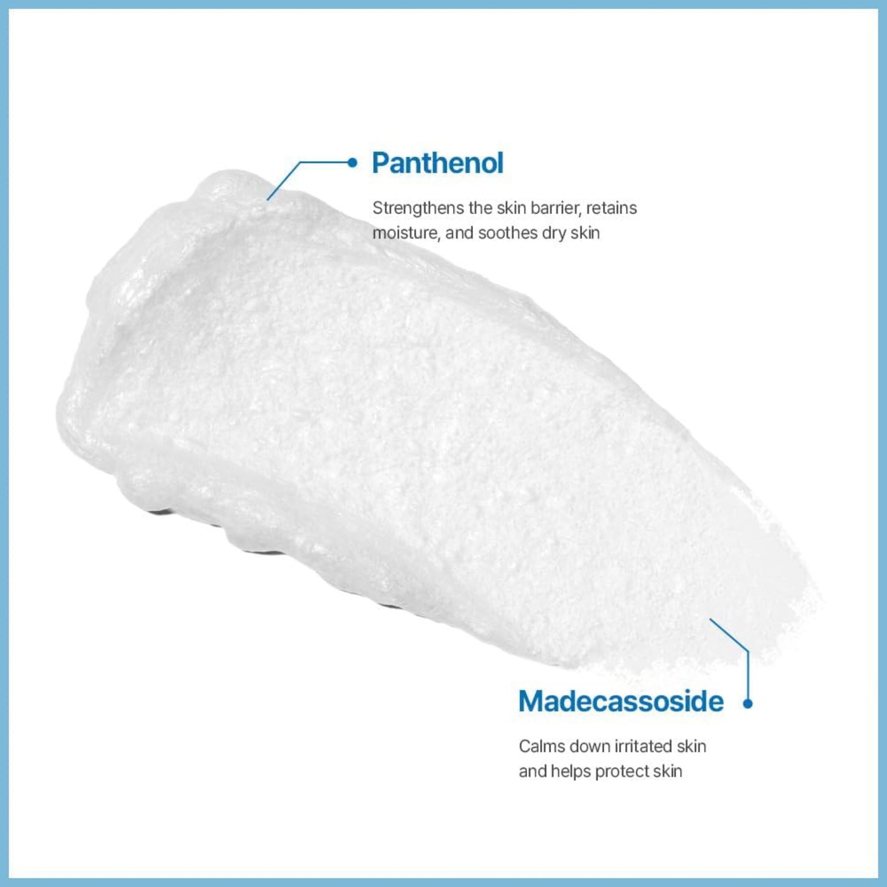 Etude Soon Jung Foam Cleanser texture – enriched with Panthenol and Madecassoside to calm and protect the skin barrier