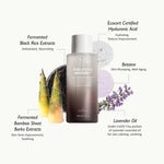 Haruharu Wonder Black Rice Hyaluronic Toner ingredients — enriched with fermented black rice, bamboo shoot extracts, betaine, and lavender oil for soothing care