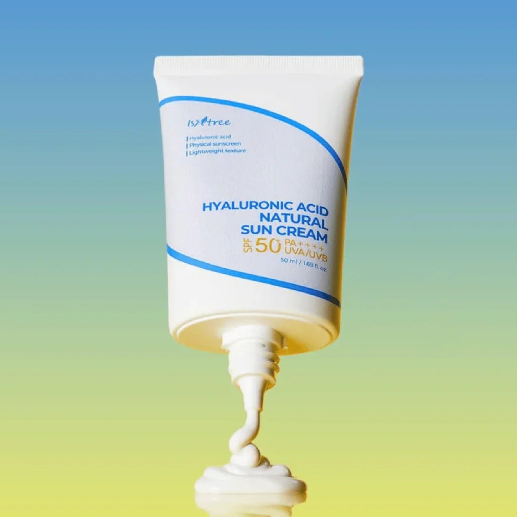 Isntree Hyaluronic Acid Natural Sun Cream SPF 50+ — vegan K-Beauty physical sunscreen with moisturizing hyaluronic acid