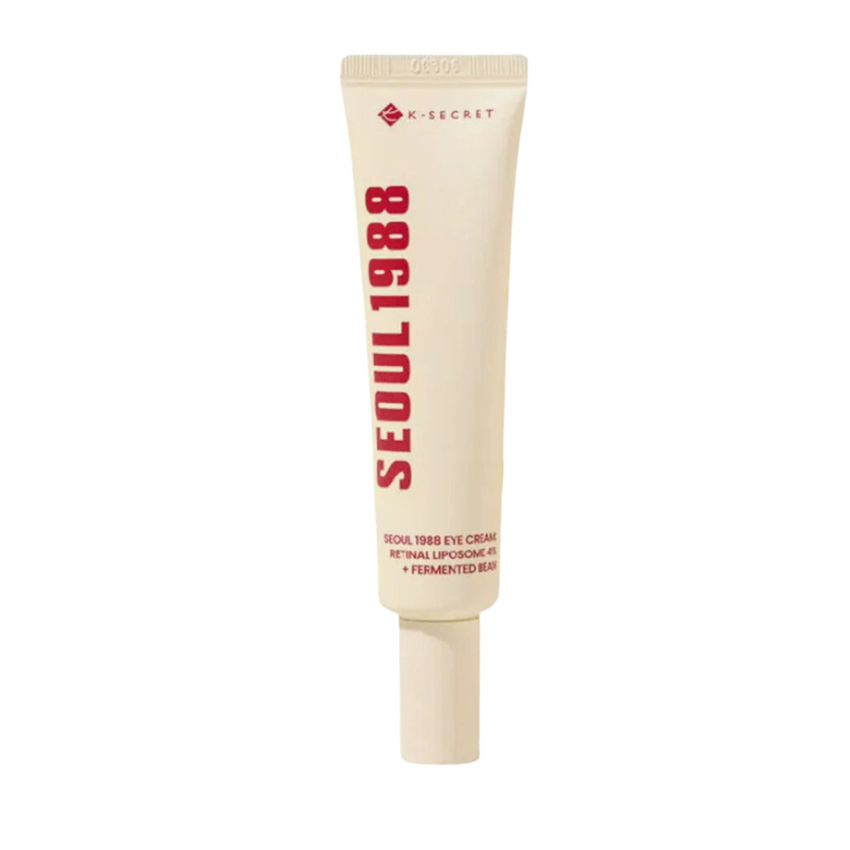K-Secret Seoul 1988 Eye Cream – minimal beige tube design featuring Retinal Liposome 4% and Fermented Bean