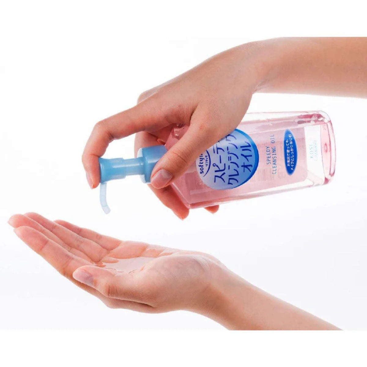 Using Kose Softymo Speedy Cleansing Oil – soft cleansing oil that removes waterproof makeup and excess sebum easily