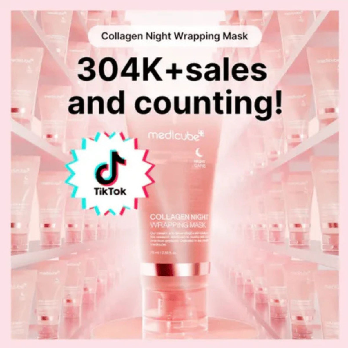 Medicube Collagen Night Wrapping Mask – viral TikTok skincare hit with over 300K sales worldwide