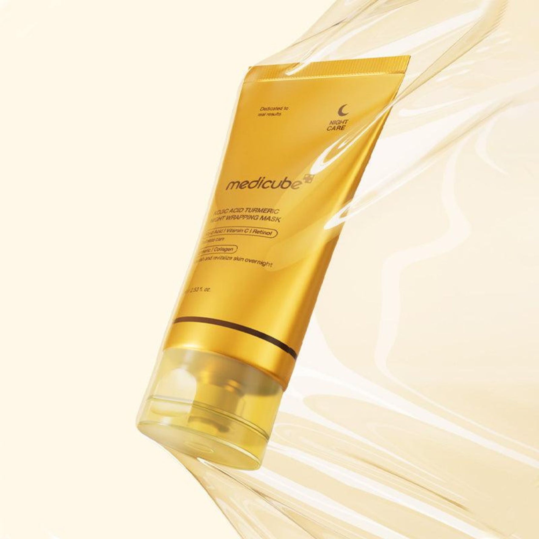 Medicube Kojic Acid Turmeric Night Wrapping Mask Korean overnight brightening mask with kojic acid, niacinamide, and turmeric for dull skin