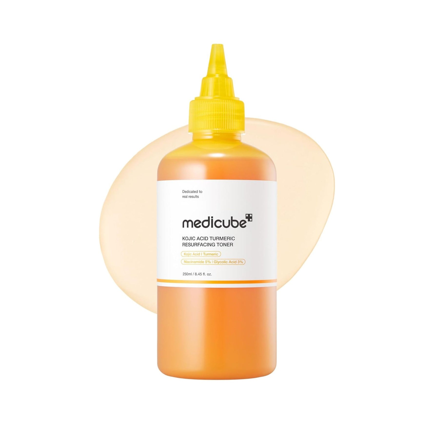 Medicube Kojic Acid Turmeric Resurfacing Toner Korean exfoliating toner with glycolic acid, niacinamide, and kojic acid for uneven skin tone