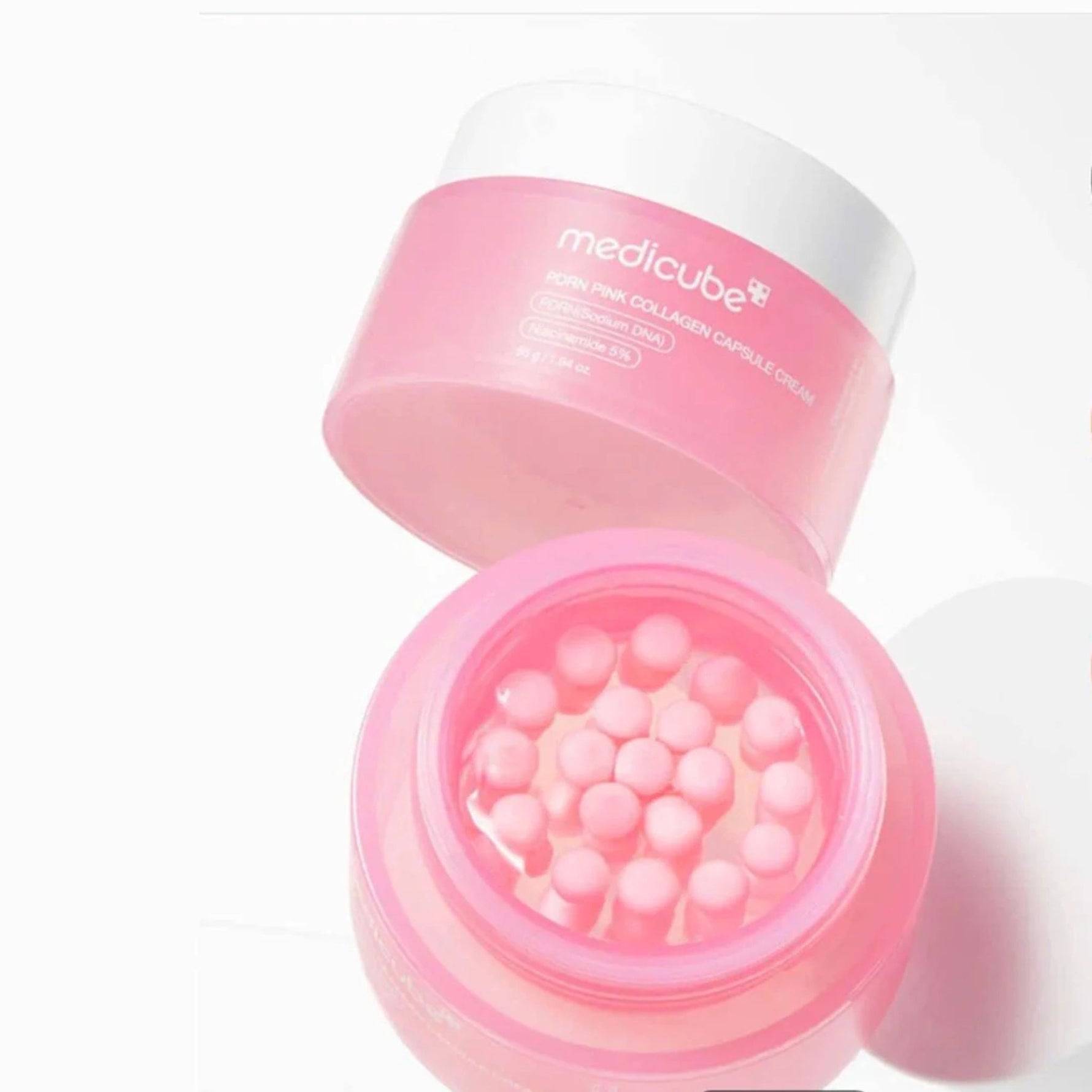 Medicube PDRN Pink Collagen Capsule Cream jar Korean anti aging moisturizer with collagen capsules