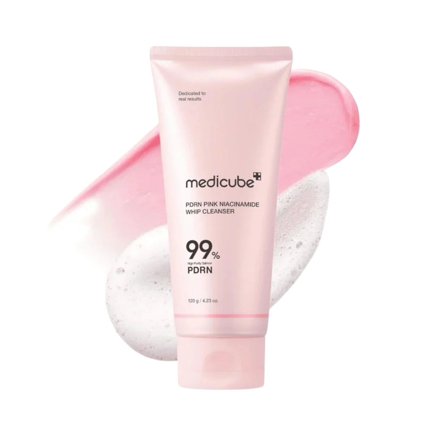 Medicube PDRN Pink Niacinamide Whip Cleanser 120g brightening Korean facial cleanser with PDRN, niacinamide and ceramides for hydrated glowing skin