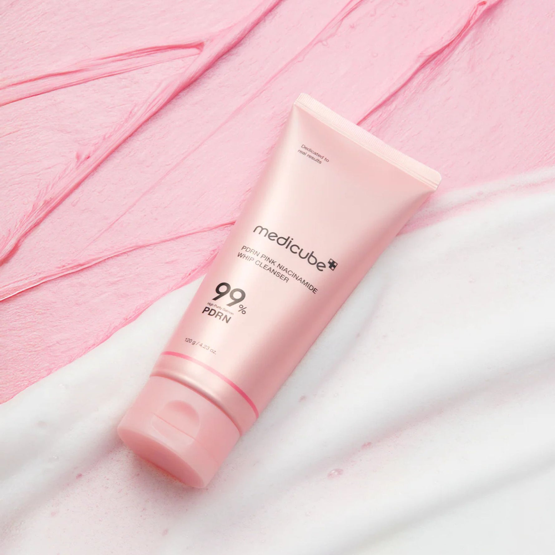 Medicube PDRN Pink Niacinamide Whip Cleanser Korean skincare face wash with niacinamide, PDRN and hyaluronic acid for brighter smoother skin