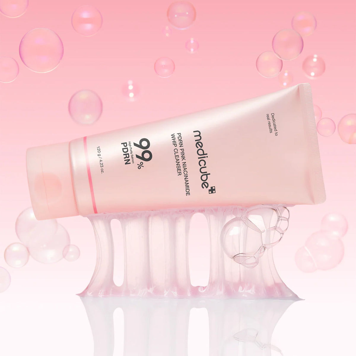 Medicube PDRN Pink Niacinamide Whip Cleanser Korean skincare face wash with niacinamide, PDRN and hyaluronic acid for brighter smoother skin