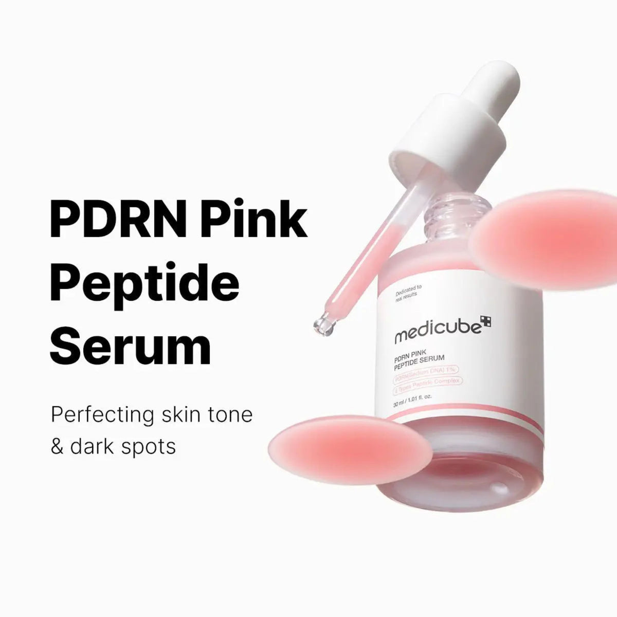 Medicube PDRN Pink Peptide Serum Korean brightening serum for uneven skin tone, pigmentation, hydration, and anti-aging skincare routine