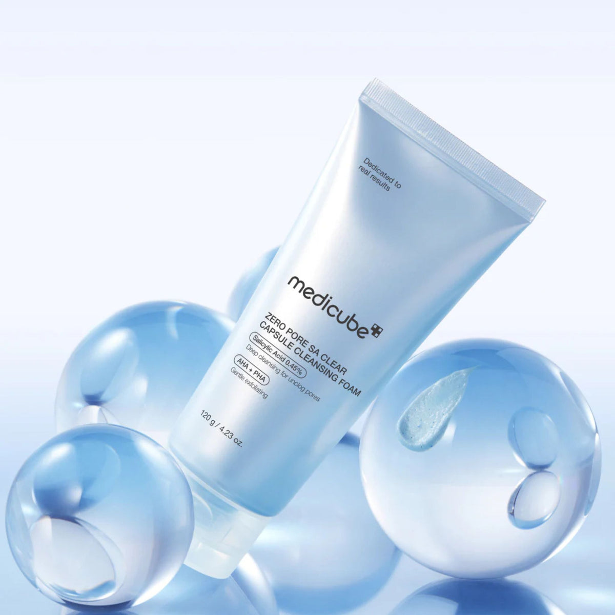 Medicube Zero Pore SA Clear Capsule Cleansing Foam Korean exfoliating facial cleanser for clogged pores, blackheads, and excess oil