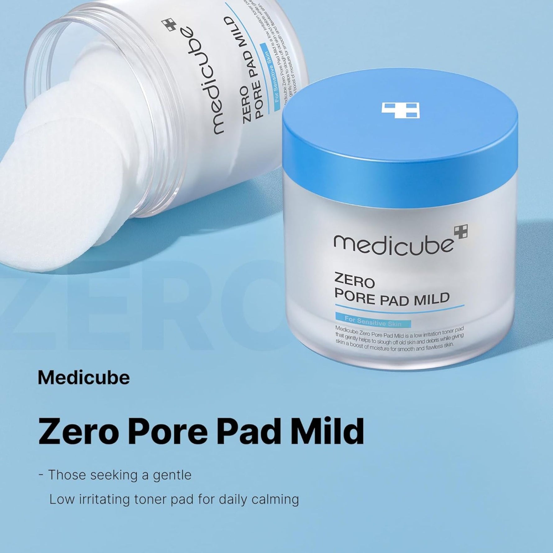 Medicube Zero Pore Pad Mild — daily pore care pads for smooth, hydrated skin with panthenol and madecassoside