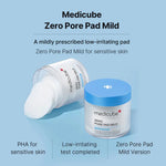 Medicube Zero Pore Pad Mild — low-irritation Korean exfoliating toner pads for gentle daily skin care