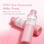 Medicube PDRN Pink Niacinamide Milky Toner Korean skincare toner for dewy skin, hydration, skin barrier support and brightening benefits