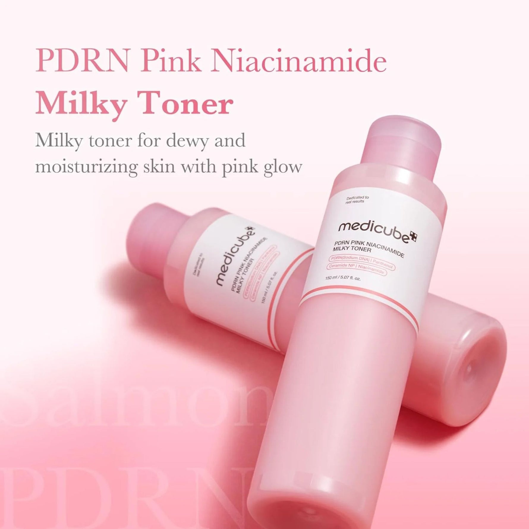 Medicube PDRN Pink Niacinamide Milky Toner Korean skincare toner for dewy skin, hydration, skin barrier support and brightening benefits