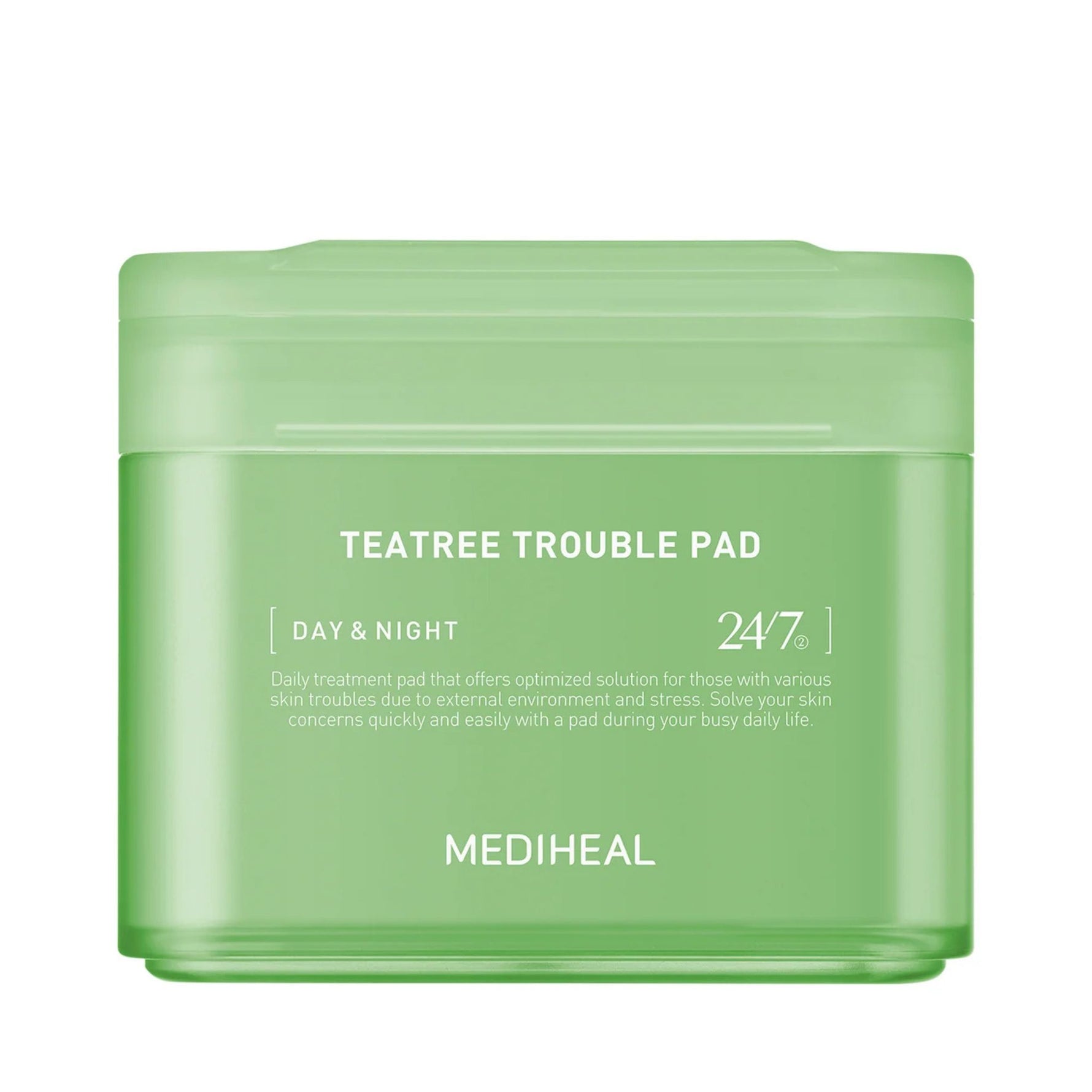 Mediheal Tea Tree Trouble Pad — soothing daily toner pads for acne-prone skin with tea tree extract and centella