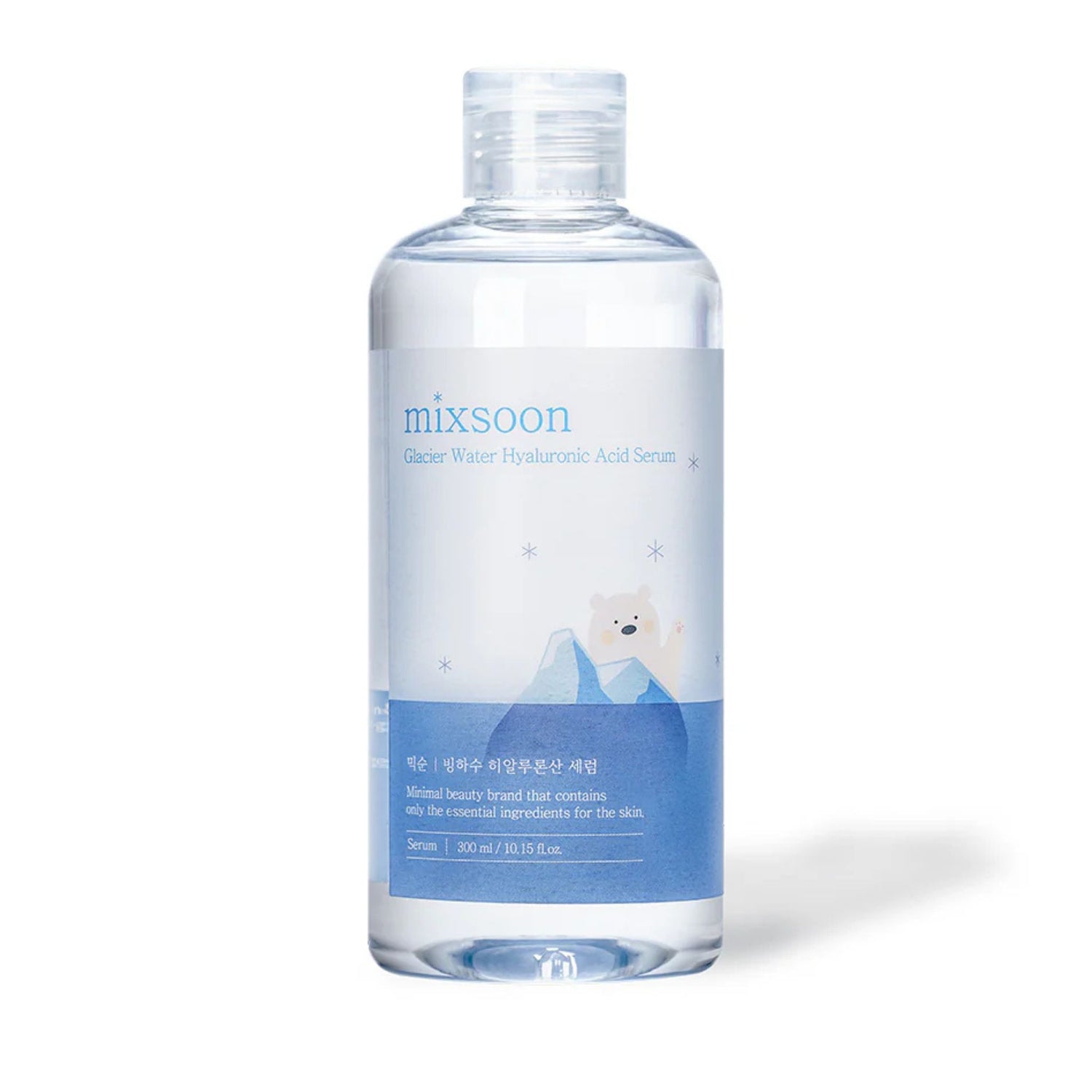 Mixsoon Glacier Water Hyaluronic Acid Serum 300 ml — Korean hydrating serum with glacier water and hyaluronic acid for deep skin moisture