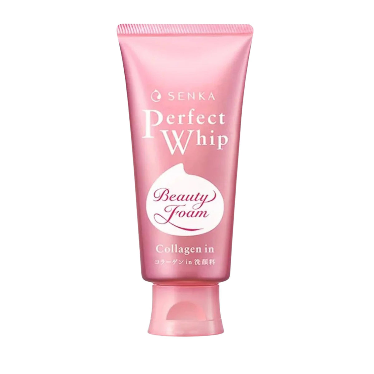 Shiseido Senka Perfect Whip Collagen In Cleansing Foam – pink Japanese facial cleanser with collagen for soft, hydrated skin