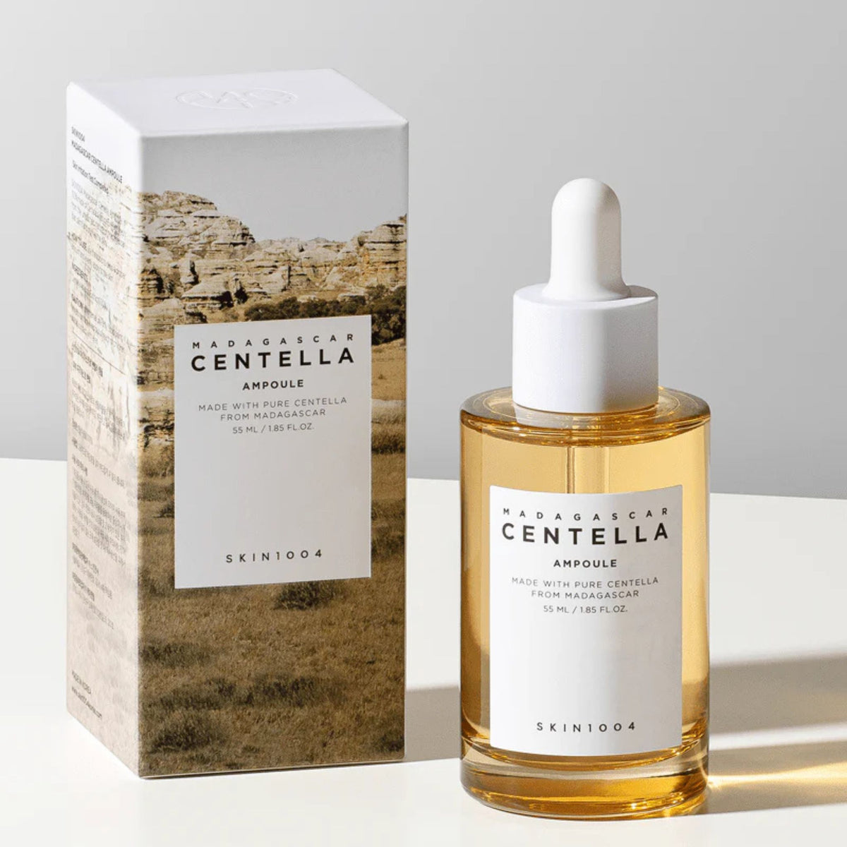 SKIN1004 Madagascar Centella Ampoule with packaging — gentle daily repair serum for sensitive skin with natural Centella from Madagascar