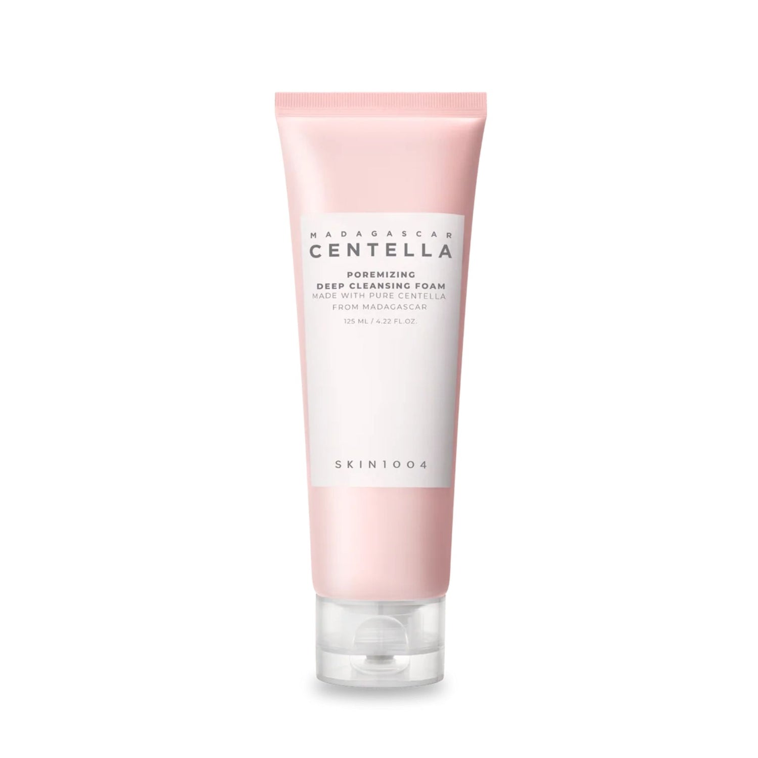 Skin1004 Madagascar Centella Poremizing Deep Cleansing Foam 125ml tube front view – pore tightening facial cleanser with Centella Asiatica