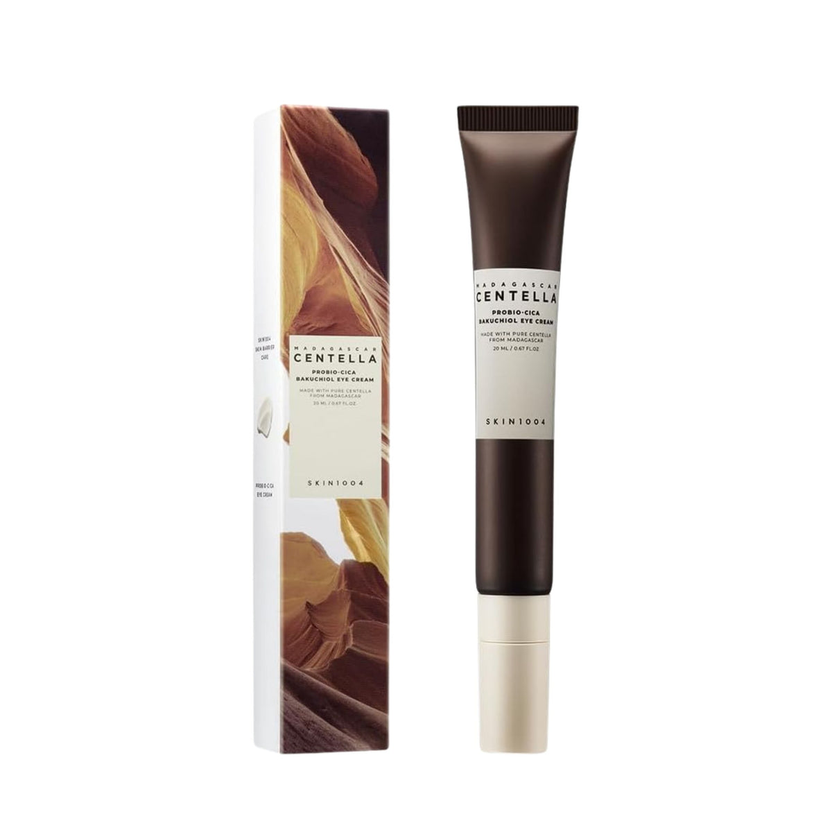 Skin1004 Madagascar Centella Probio-Cica Bakuchiol Eye Cream with packaging box, firming and brightening Korean eye cream