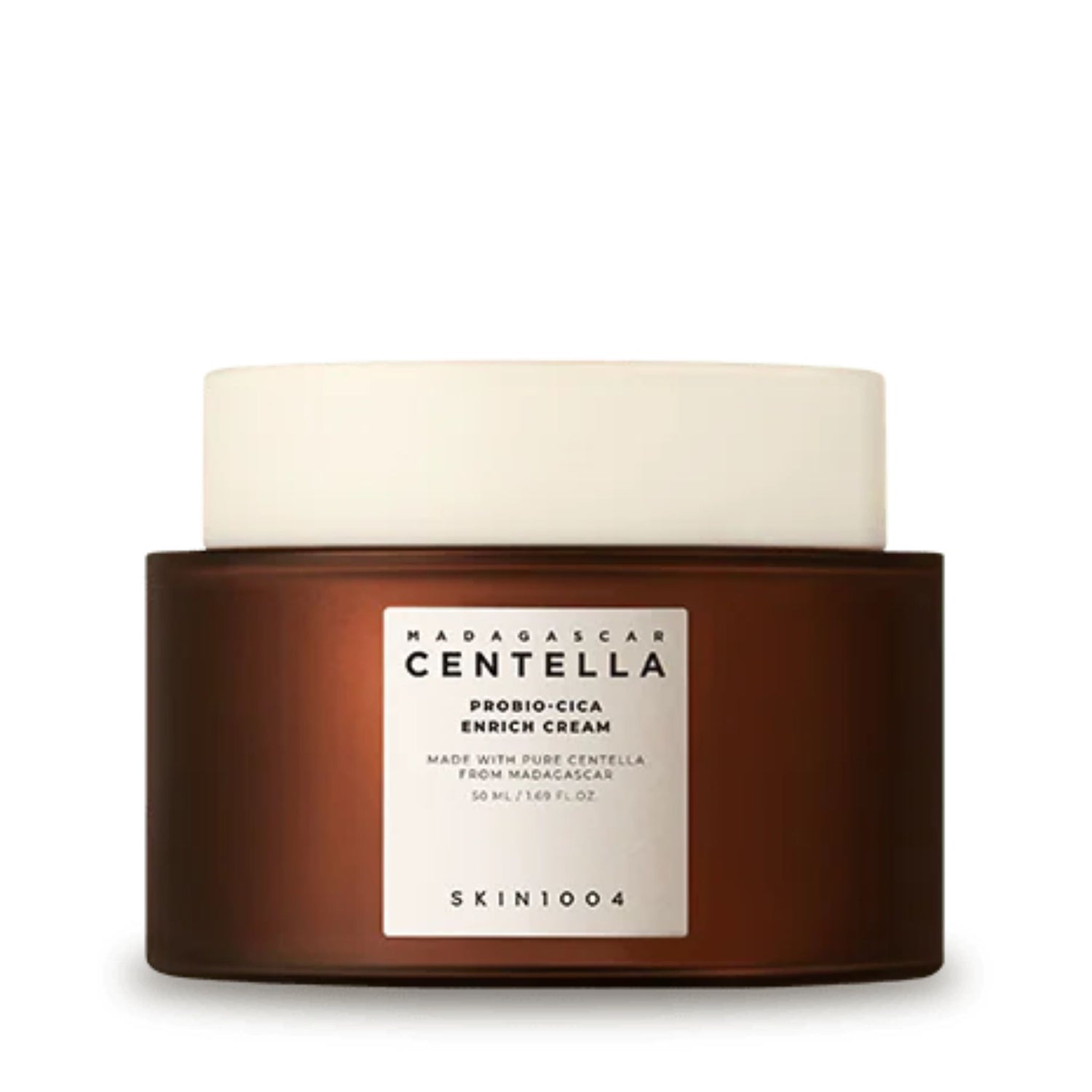 Skin1004 Madagascar Centella Probio Cica Enrich Cream product jar front view for intense moisture and skin barrier repair