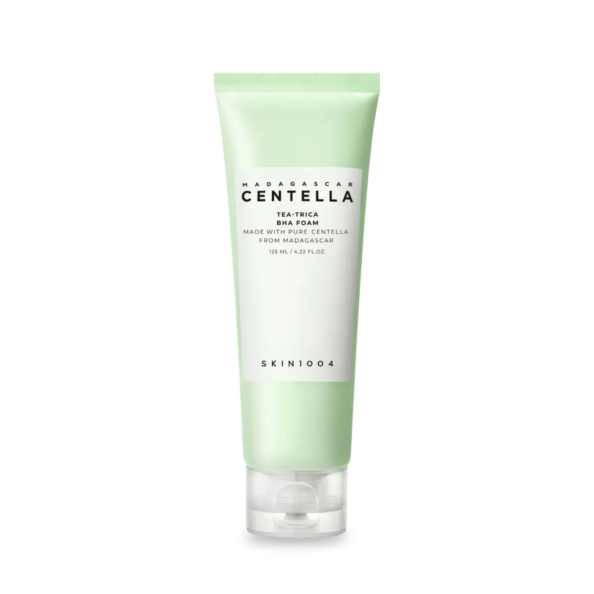 Skin1004 Madagascar Centella Tea-Trica BHA Foam Cleanser 125ml – soothing green tea and centella face wash for acne-prone skin