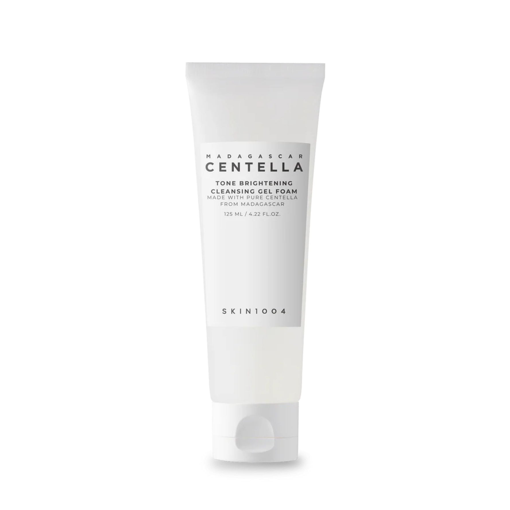 Skin1004 Tone Brightening Cleansing Gel Foam 125ml – close-up product shot of Korean facial cleanser with Centella extract for clear and radiant skin