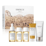 Skin1004 Madagascar Centella Travel Kit full set with ampoule, toner, cleansing oil, foam, and soothing cream in box packaging